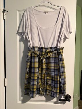 Ultra Flirt Light Blue and White Top with Brand Tag